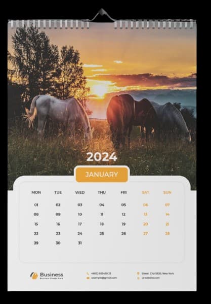 12 Pages Large Wall Calendar (B2) design example by Spread Business