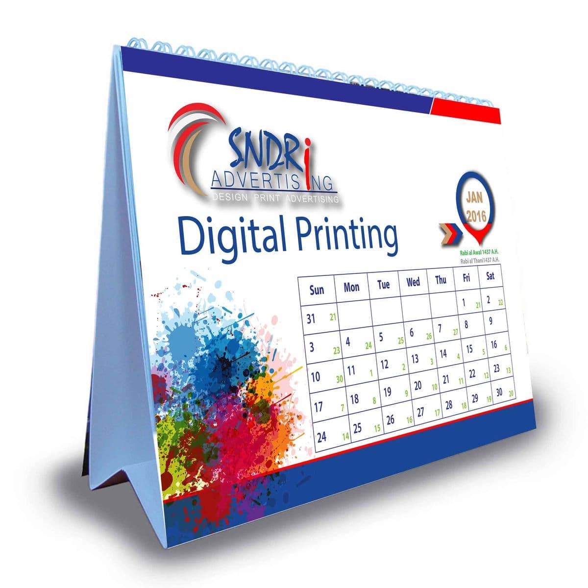 24 Pages Table Calendar design example by Spread Business