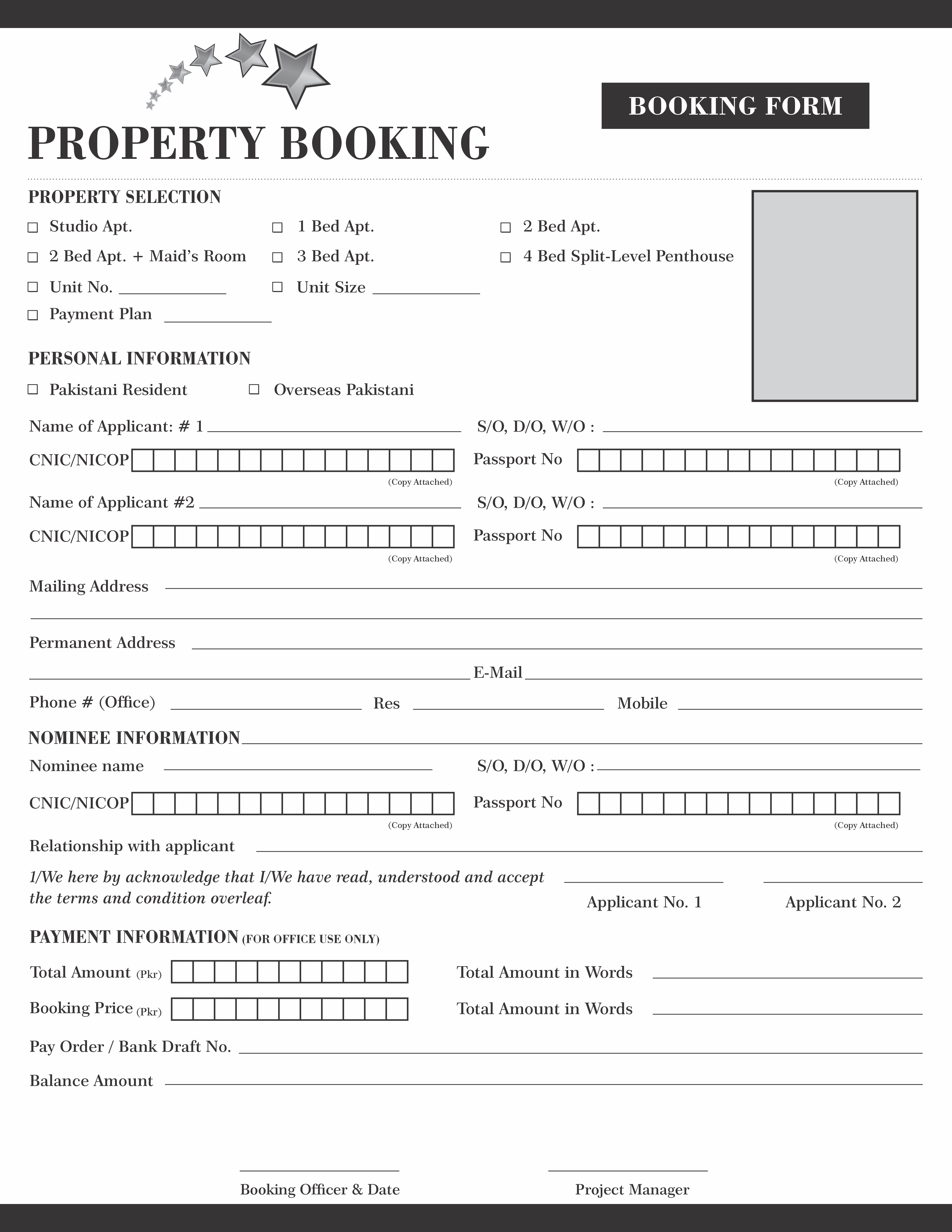 Booking Form design example by Spread Business