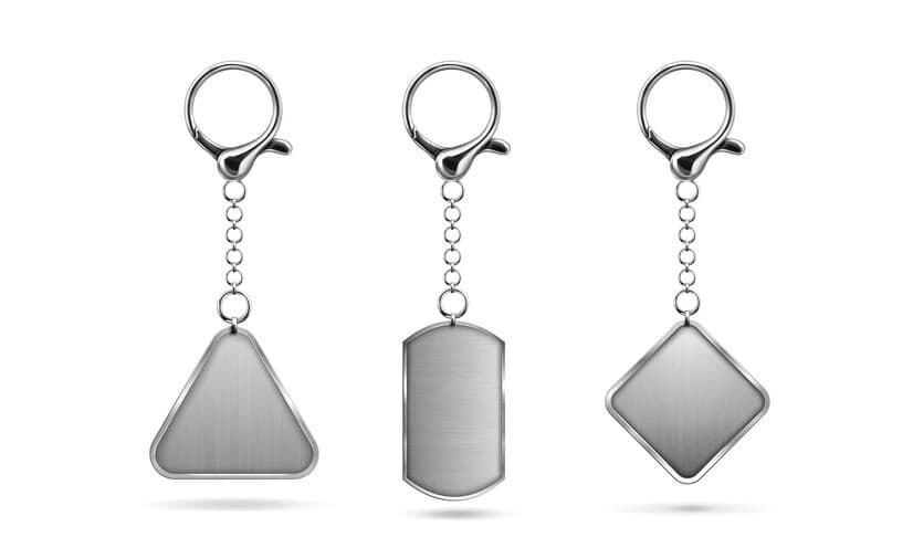 Silver Keychain Branding Mockup design example by Spread Business