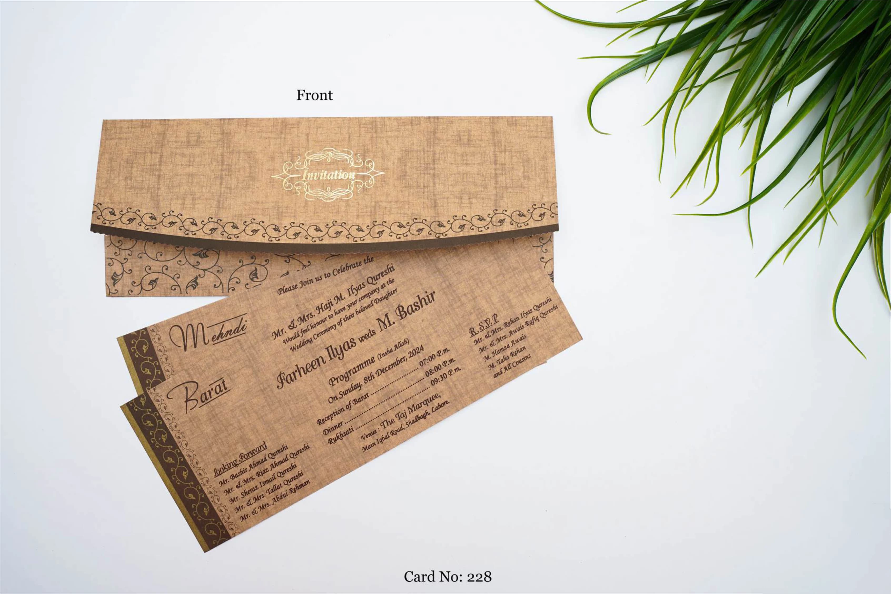 Wedding Card 228 design example by Spread Business
