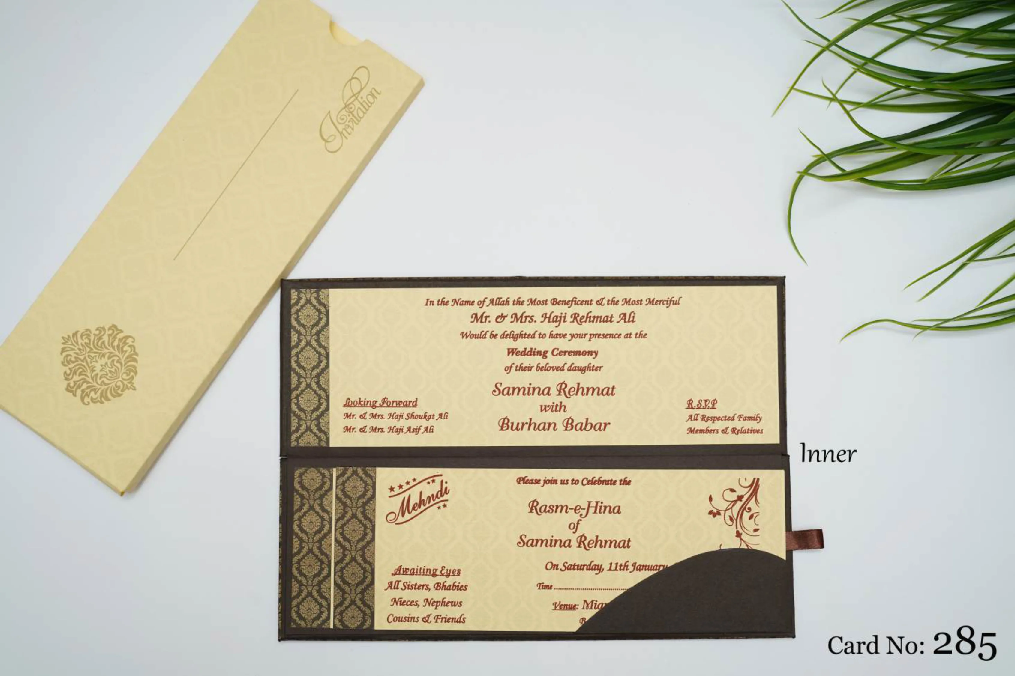 Wedding Card 285 design example by Spread Business