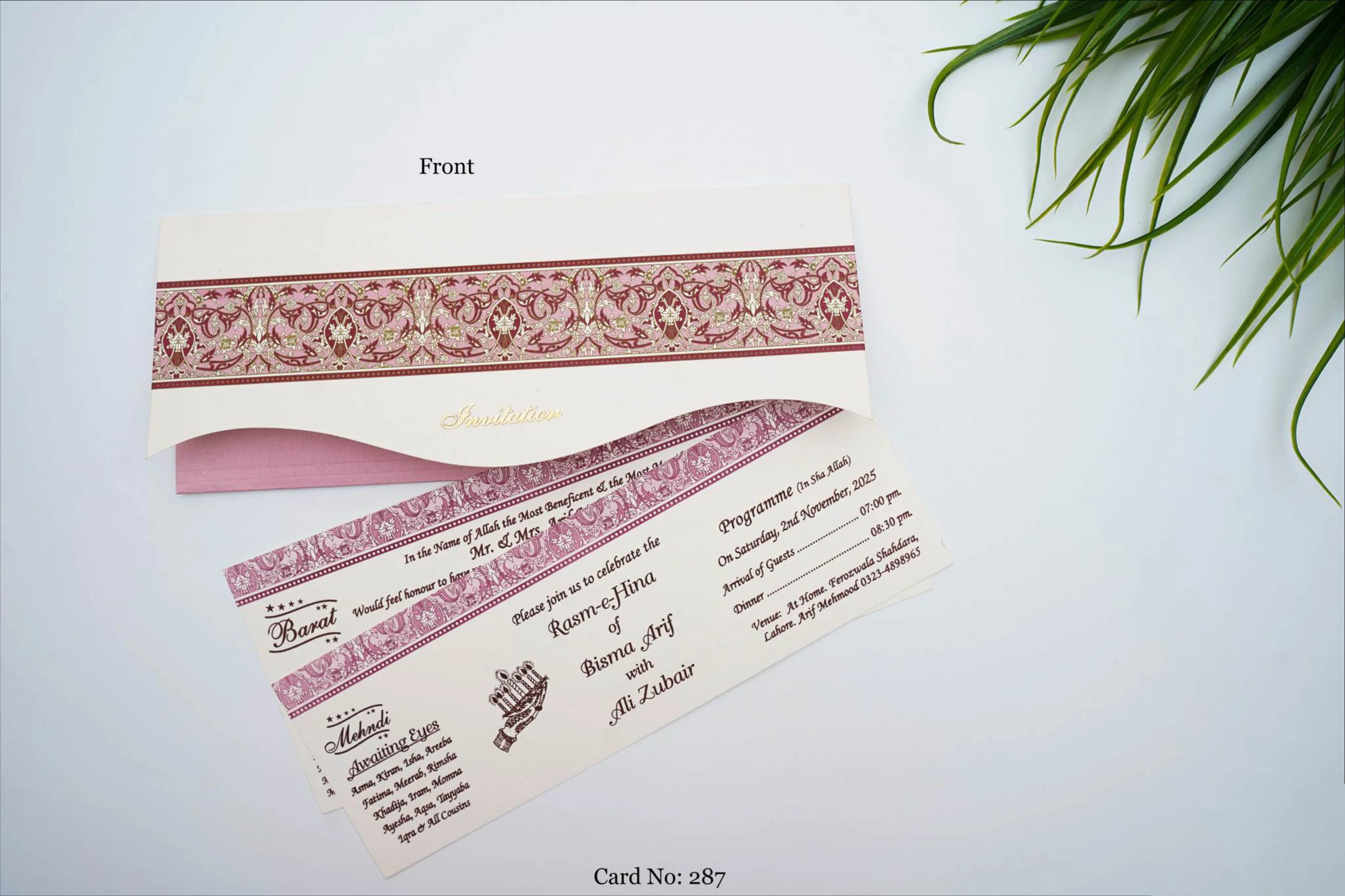 Wedding Card 287 design example by Spread Business