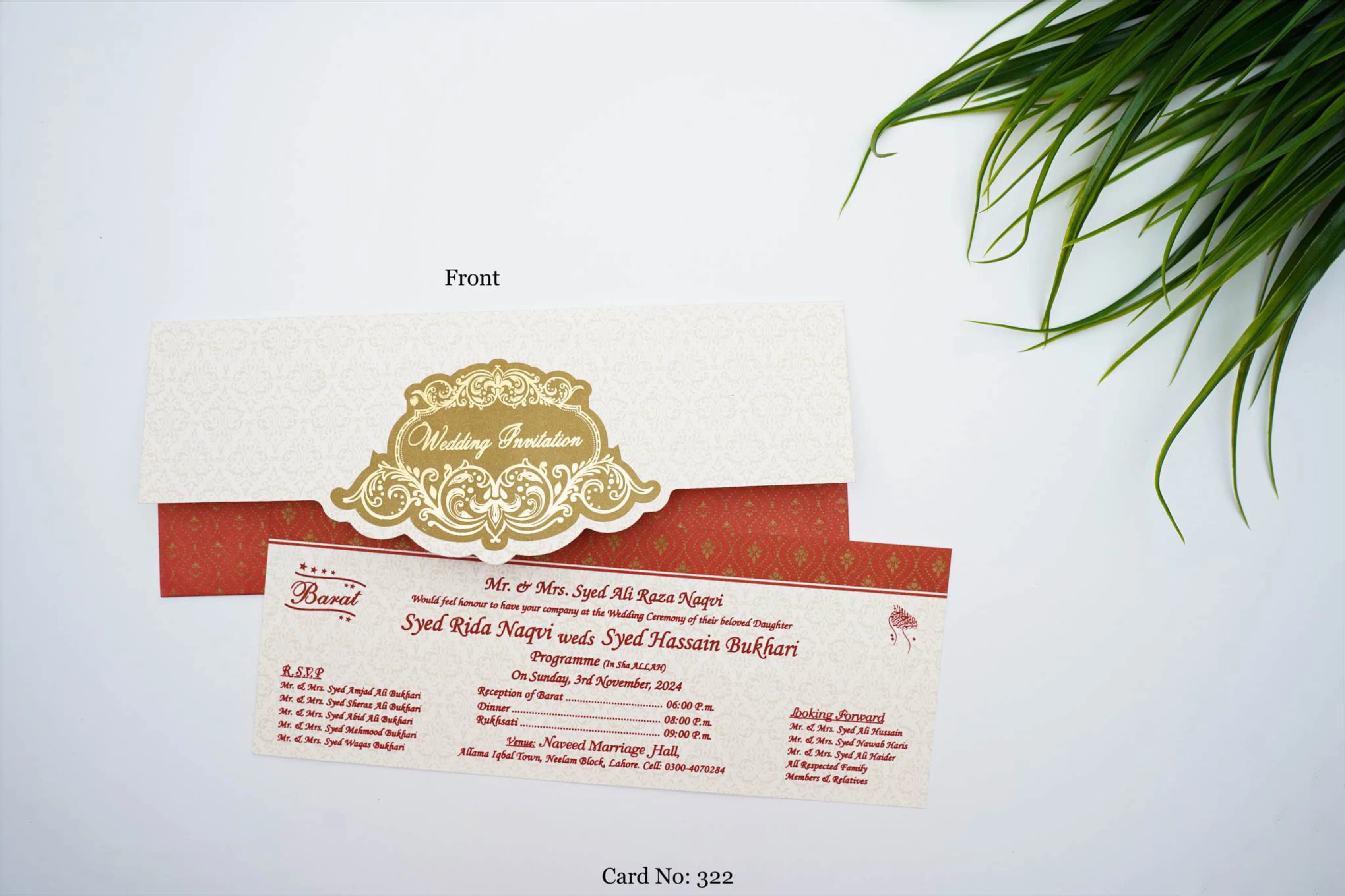 Wedding Card 322 design example by Spread Business