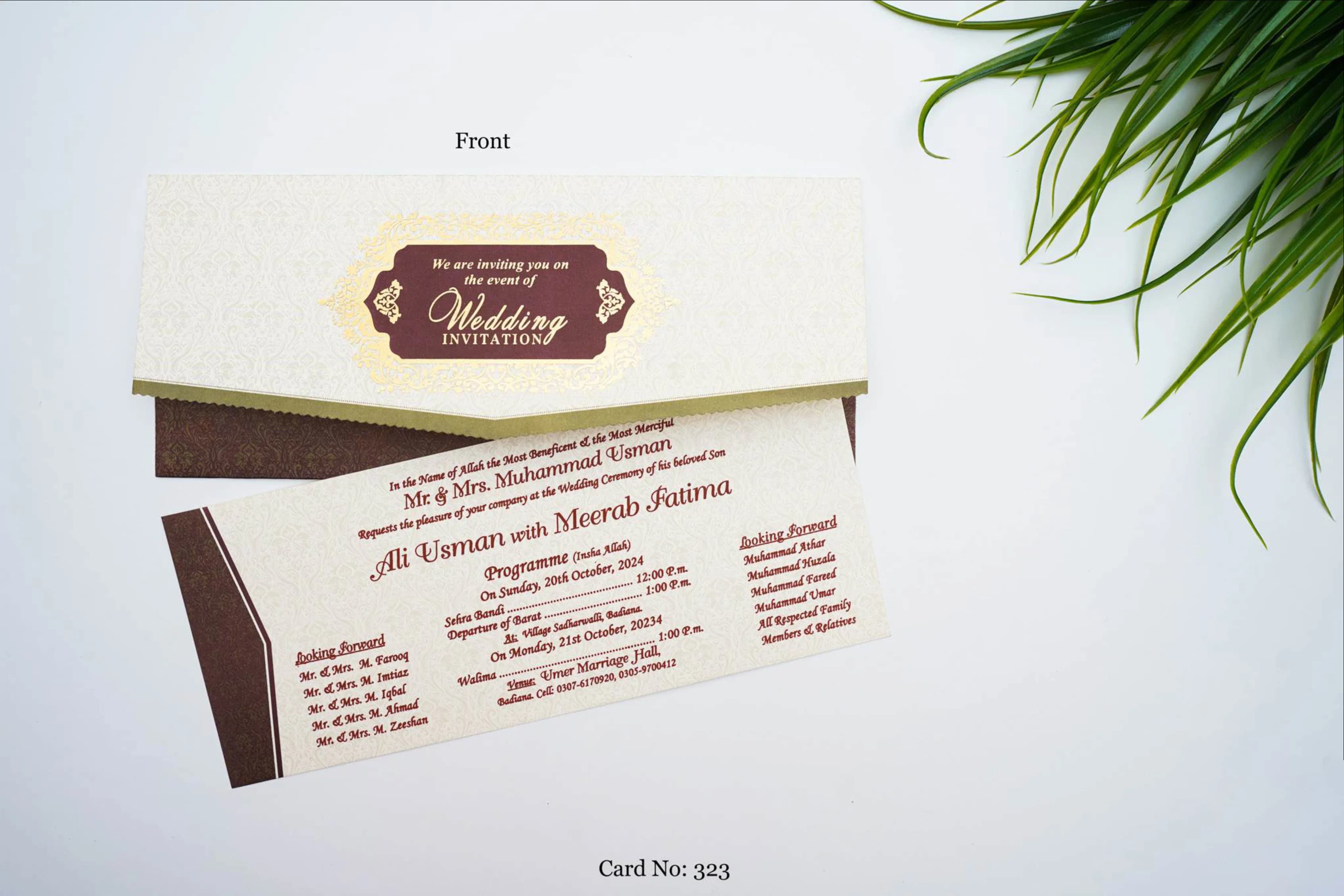 Wedding Card 323 design example by Spread Business