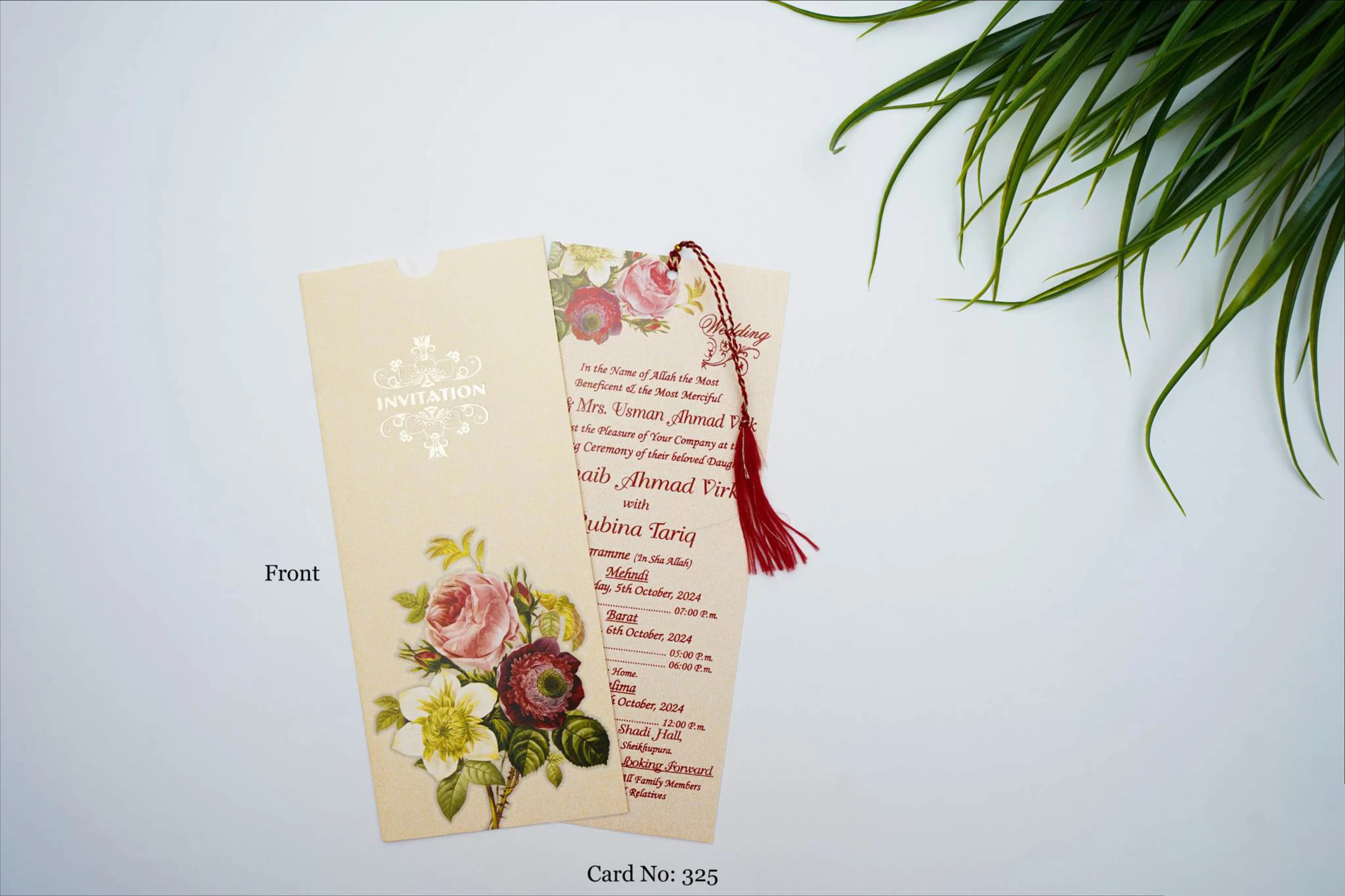 Wedding Card 325 design example by Spread Business