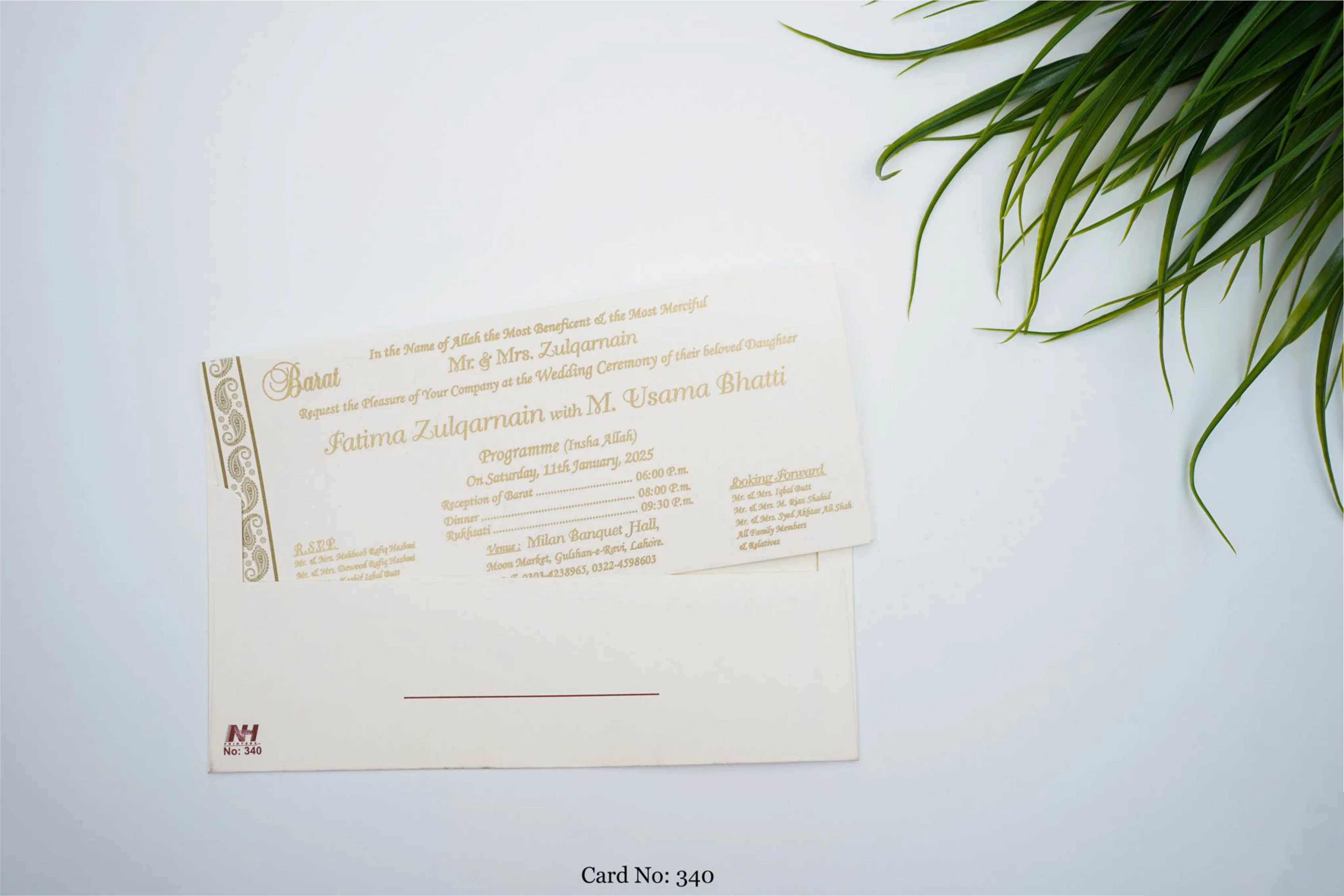 Wedding Card 340 design example by Spread Business