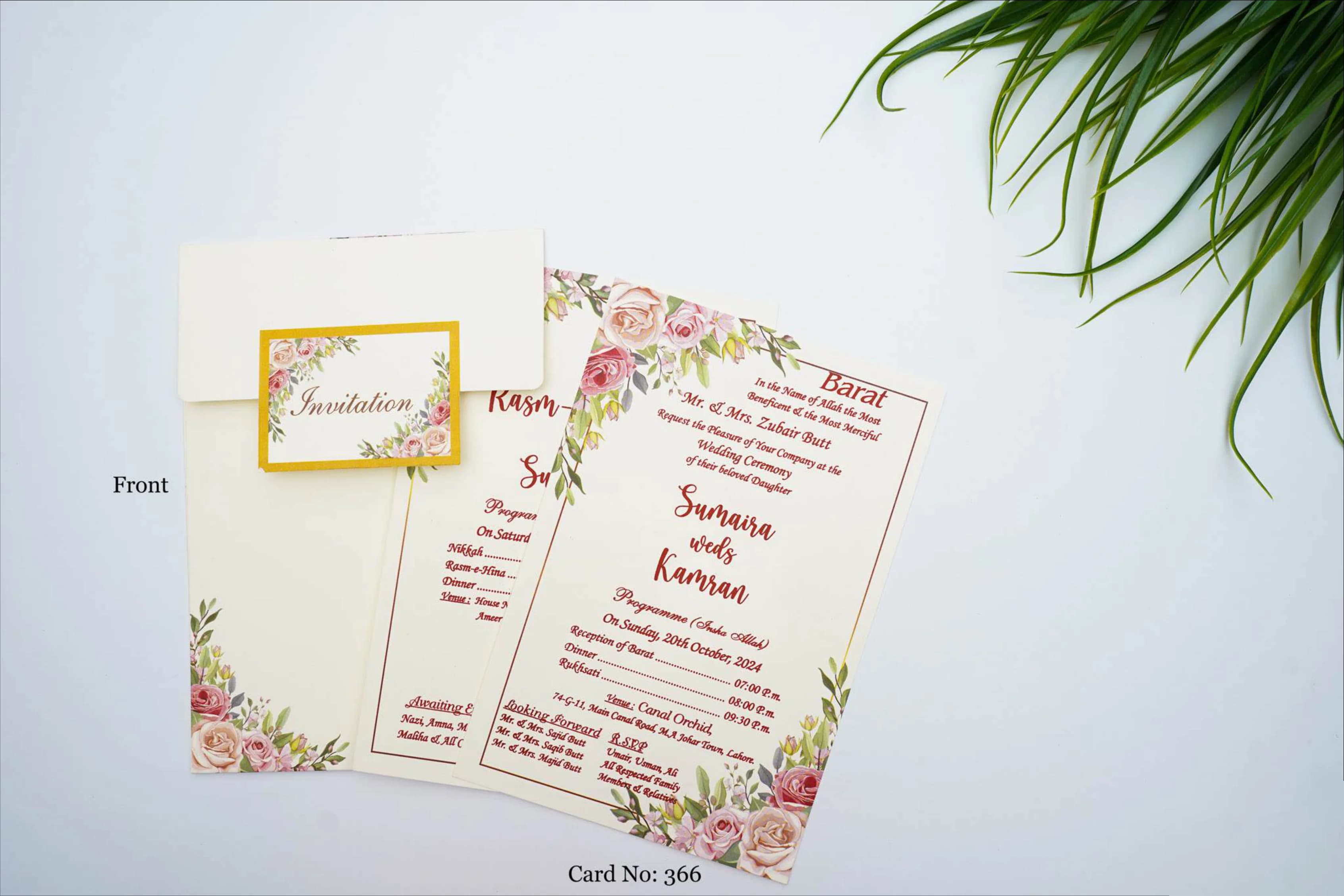 Wedding Card 366 design example by Spread Business