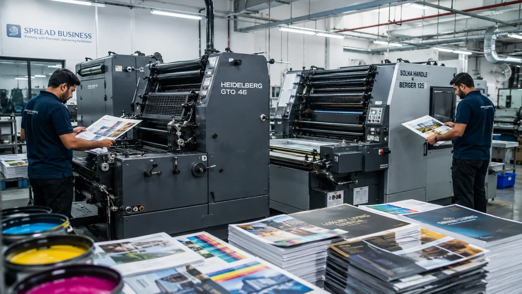 GTO 46 vs Solna Handle Berger 125 offset printing machine comparison showing print quality and commercial printing performance.
